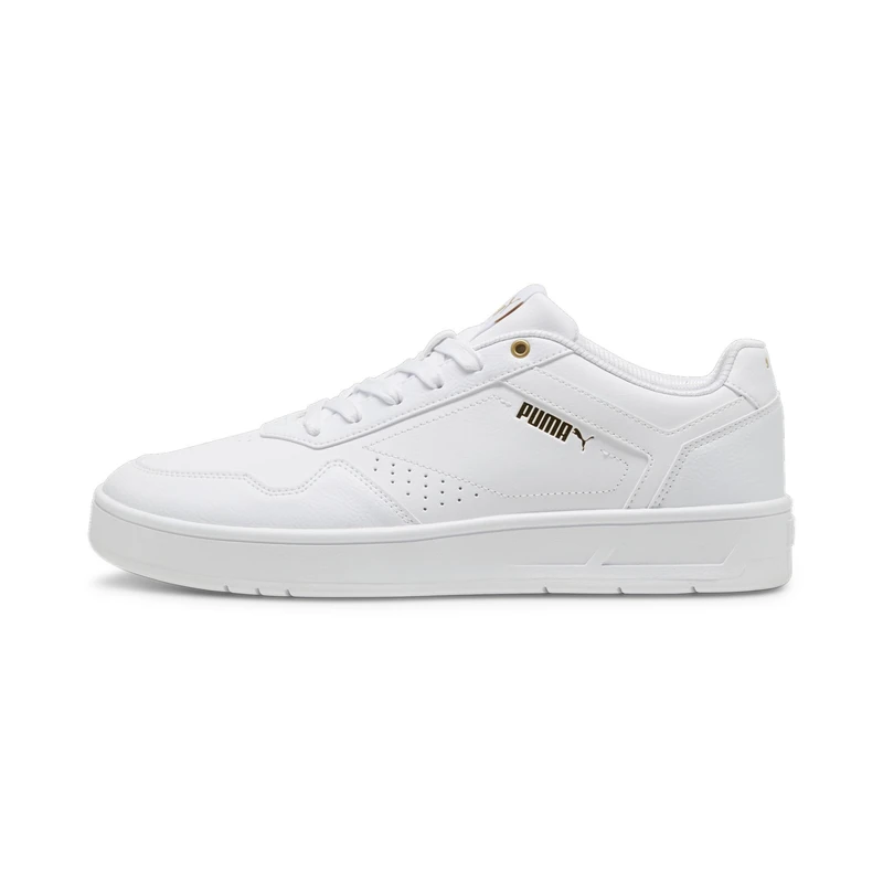 Puma Unisex Adults Court Classic Sneakers, Puma White-Puma Gold, 7.5 UK