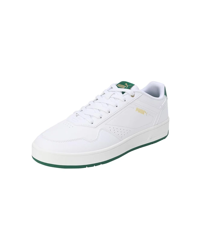 Puma Unisex Adults Court Classic Sneakers, Puma White-Vine-Puma Gold, 10 UK