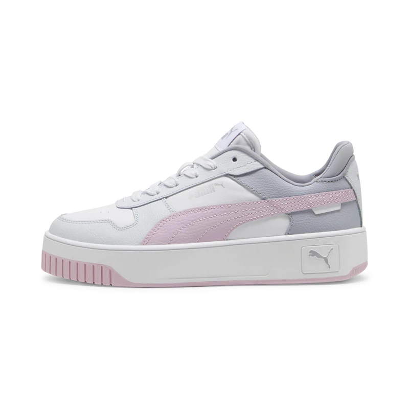 PUMA Women's Carina Street Trainers, PUMA White-Grape Mist-PUMA Silver, 6 UK