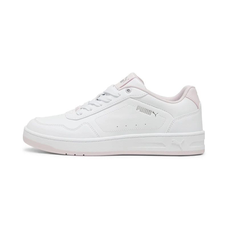 Puma Women Court Classy Sneakers, Puma White-Whisp Of Pink-Puma Silver, 8.5 UK