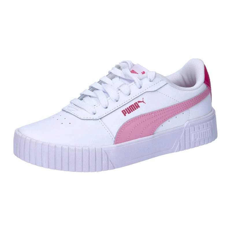 Puma Girls Carina 2.0 Jr Sneakers, Puma White-Pink Lilac-Puma White, 4 UK