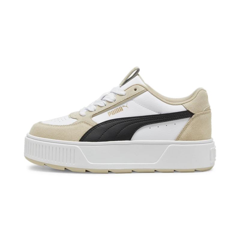 Puma Women Karmen Rebelle Sd Sneakers, Puma White-Puma Black-Putty, 5.5 UK