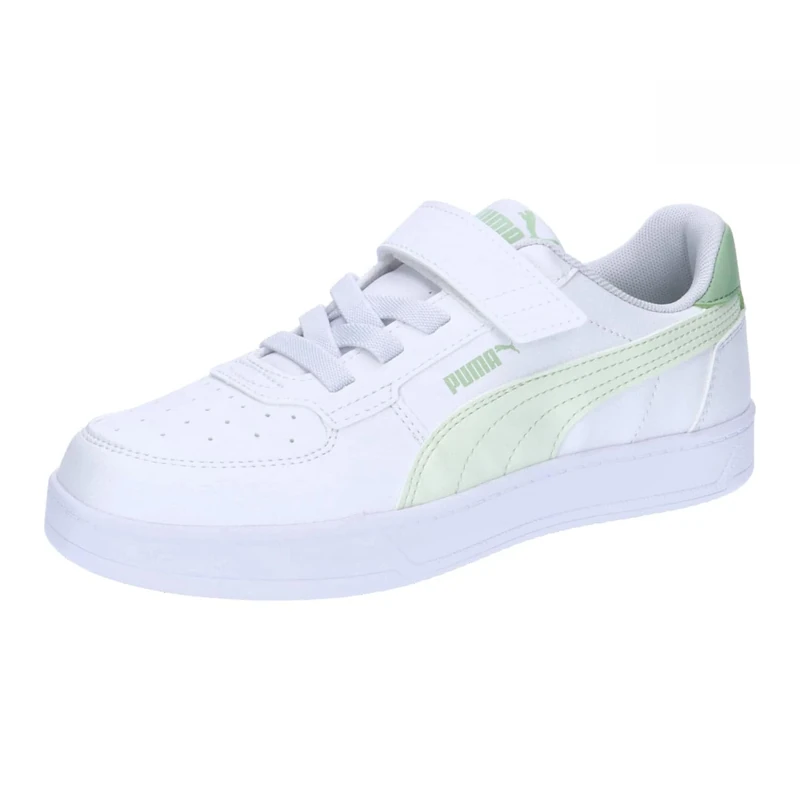 Puma Unisex Youth Puma Caven 2.0 Jr Sneakers, Puma White-Green Illusion-Pure Green, 3 UK