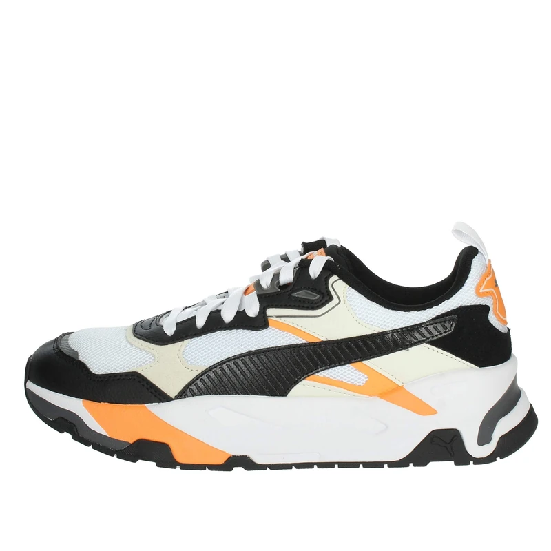 Puma Men Trinity Sneakers, Puma White-Puma Black-Vapor Gray-Clementine, 4 UK