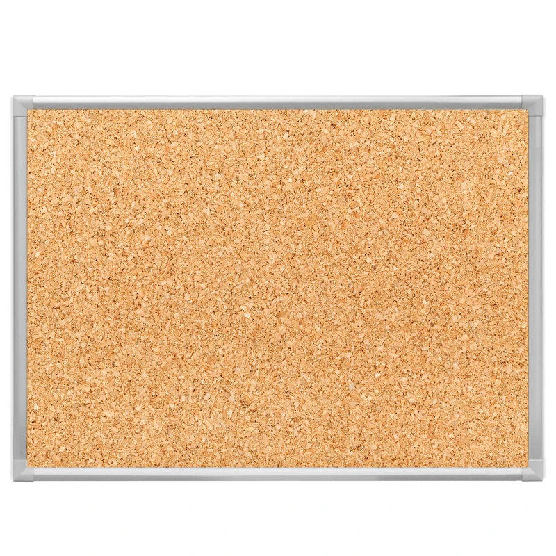 Cork Board Made of Natural Cork, Durable and Robust, Cork with Aluminium Frame for Notice Board in Offices, School and Home · M-Office (60 x 45 cm) - Image 1