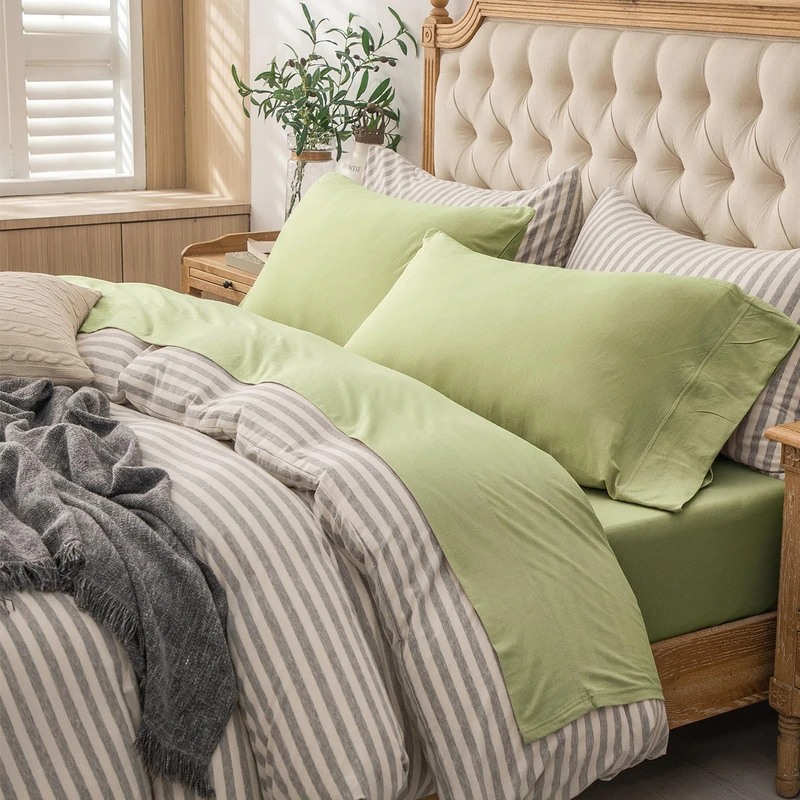 PURE ERA Jersey Knit Sheet Set Solid Mocha Green King