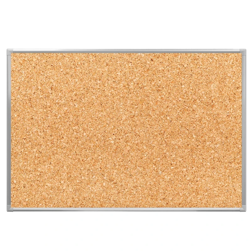 Natural Cork Board Durable and Strong Cork with Aluminium Frame for Office School Home Notice Board 90x60cm
