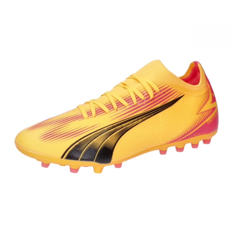 Puma Men Ultra Match Mg Soccer Shoes, Sun Stream-Puma Black-Sunset Glow, 9.5 UK