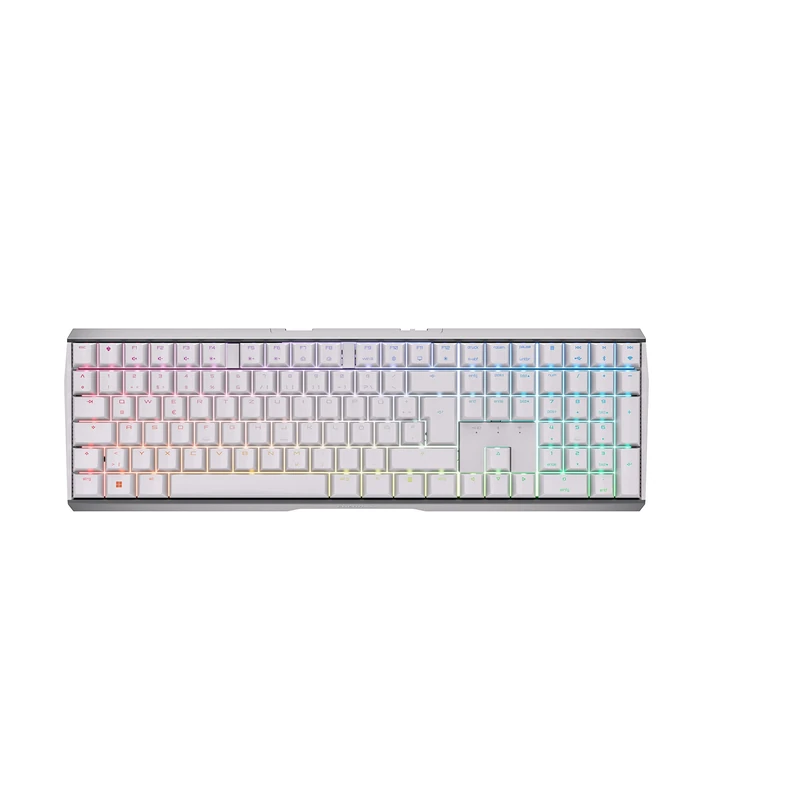 CHERRY MX 3.0S Wireless, Cordless Mechanical Gaming Keyboard with RGB Lighting, German Layout (QWERTZ), Bluetooth, RF or Cable Connection, MX BROWN Switches, White