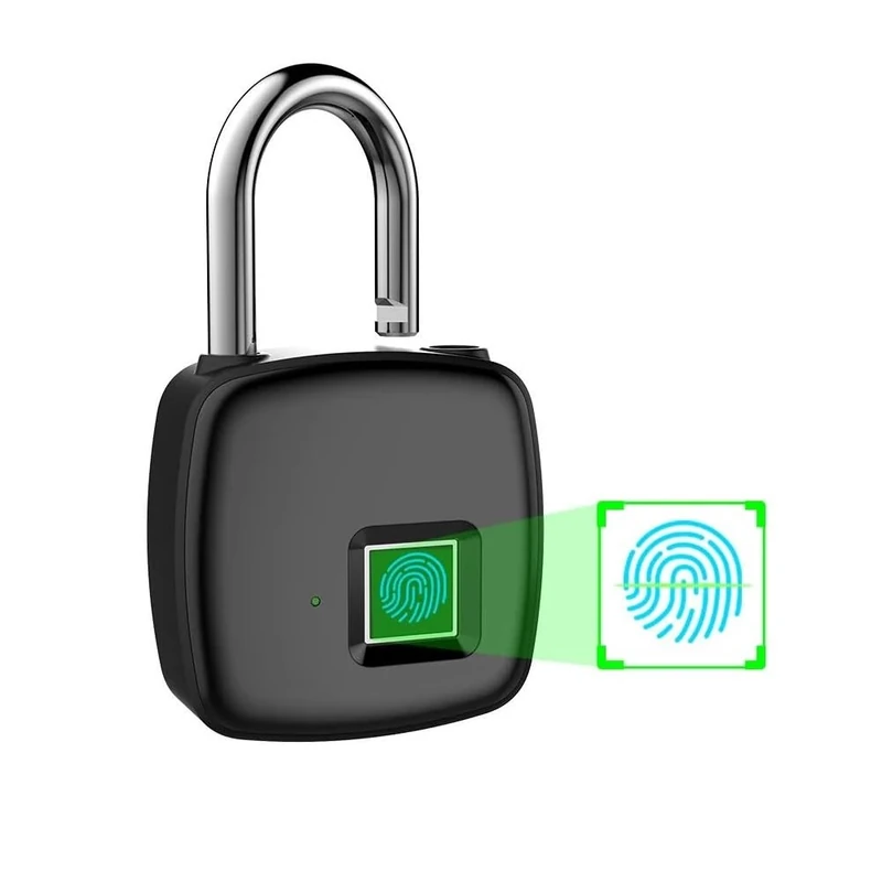 Rawrr Fingerprint, Eseesmart Combination Fingerpirnt & Bluetooth APP, USB Charging Smart Padlock, Keyless Thumbprint Lock for Gym, School Locker, Backpack, Suitcase, Luggage, Black (Black 2), LOCK1