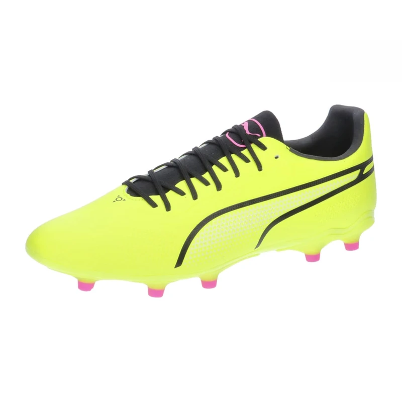 PUMA Unisex KING PRO Firm Ground/Artifical Ground Football Boots, Electric Lime-PUMA Black-Poison Pink, 12 UK