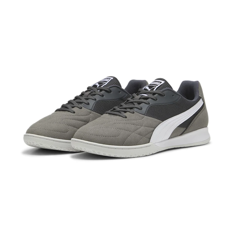 Puma Unisex Adults King Top It Soccer Shoes, Shadow Gray-Puma White-Glacial Gray, 9.5 UK