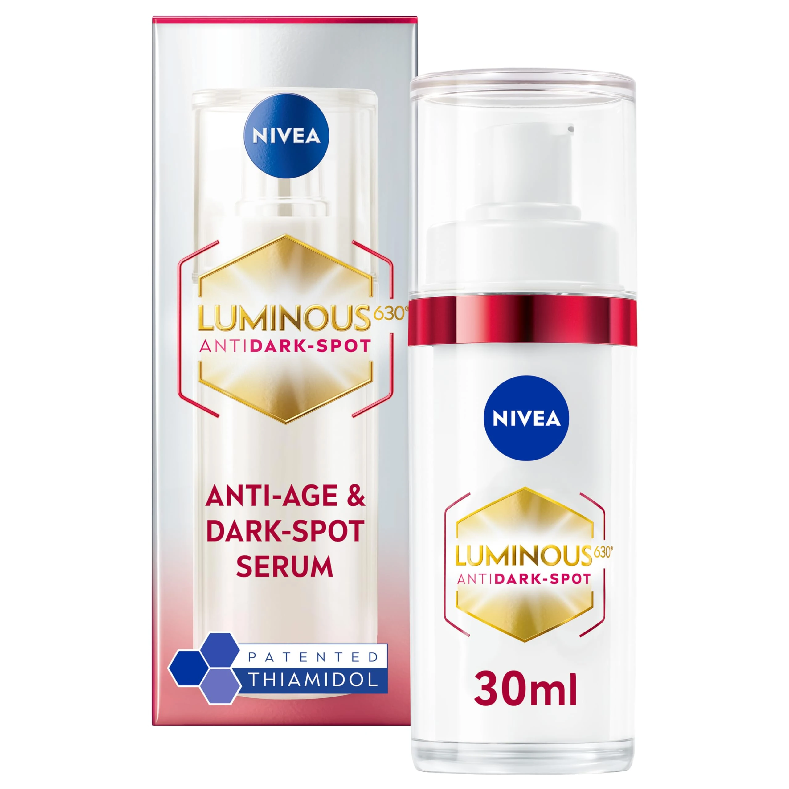 NIVEA Luminous 630 Anti Dark-Spot & Anti-Age Serum (30ml), Anti-Wrinkle Face Serum Reduces Age Spots and Dark-Spots, Firming and Hydrating Serum to Reduce Wrinkles and Fine Lines