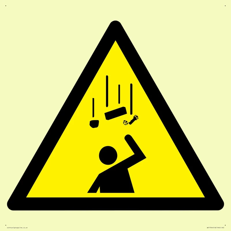 W035 Warning: Falling objects Sign - 400x400mm - S40