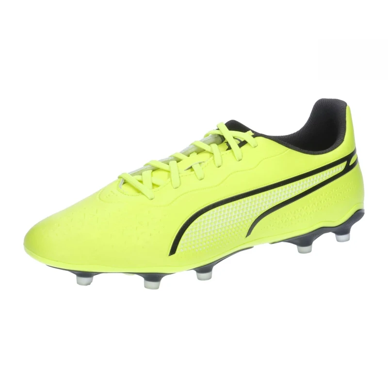 Puma Unisex Adults King Match Fg/Ag Soccer Shoes, Electric Lime-Puma Black, 10 UK