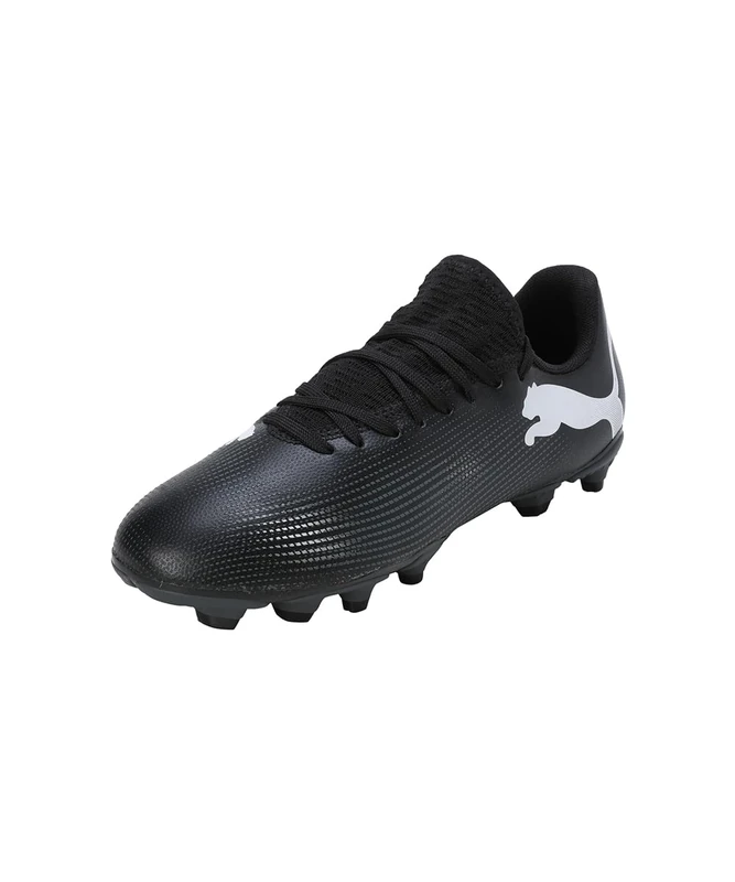 Puma Unisex Youth Future 7 Play Fg/Ag Jr Soccer Shoes, Puma Black-Puma White, 11.5 UK