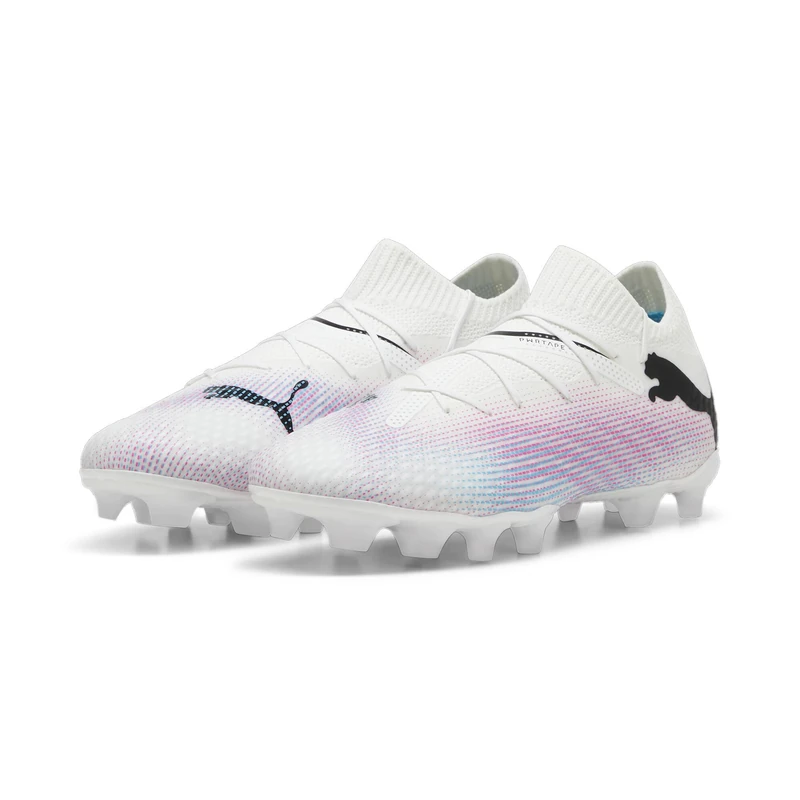 Puma Unisex Youth Future 7 Pro Fg/Ag Jr Soccer Shoes, Puma White-Puma Black-Poison Pink, 10 UK