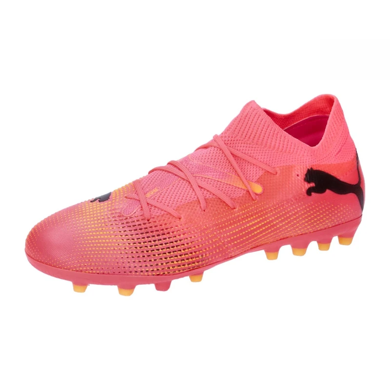 Puma Unisex Youth Future 7 Match Mg Jr Soccer Shoes, Sunset Glow-Puma Black-Sun Stream, 10 UK