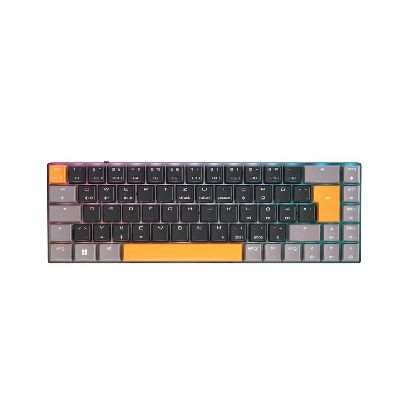 CHERRY MX-LP 2.1 Compact Wireless, Cordless Gaming Keyboard with 69 Keys, German Layout (QWERTZ), Mechanical MX LOW PROFILE SPEED Switches, Black