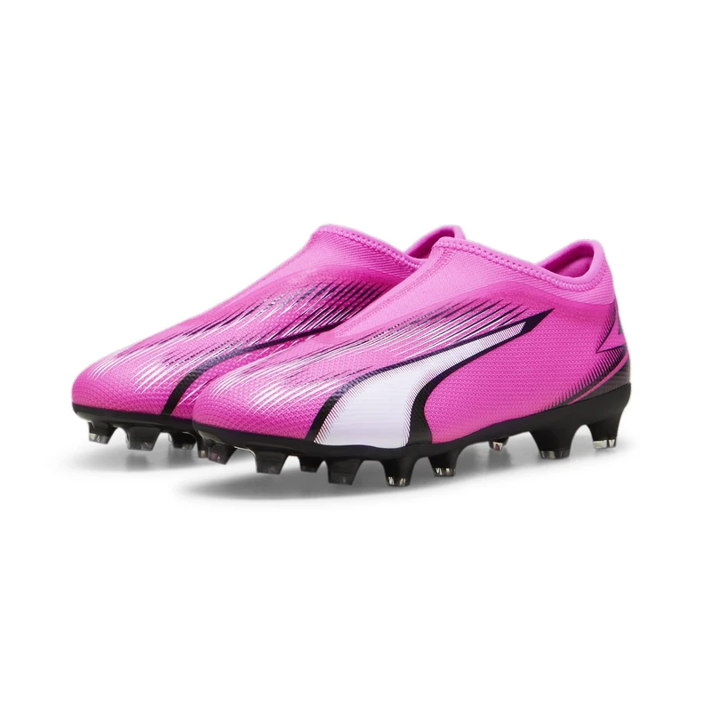 Puma Unisex Youth Ultra Match Ll Fg/Ag Jr Soccer Shoes, Poison Pink-Puma White-Puma Black, 10 UK