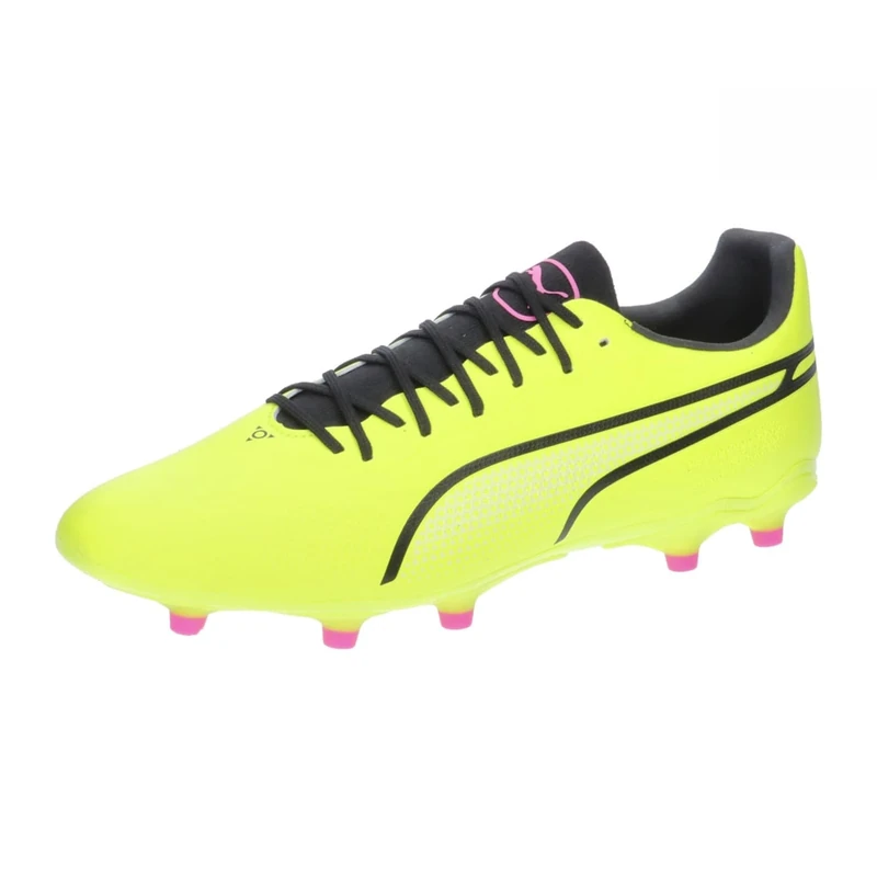 PUMA Unisex KING PRO Firm Ground/Artifical Ground Football Boots, Electric Lime-PUMA Black-Poison Pink, 6.5 UK