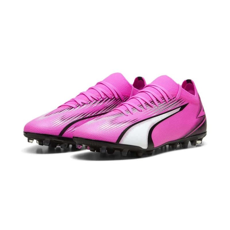 Puma Men Ultra Match Mg Soccer Shoes, Poison Pink-Puma White-Puma Black, 10.5 UK