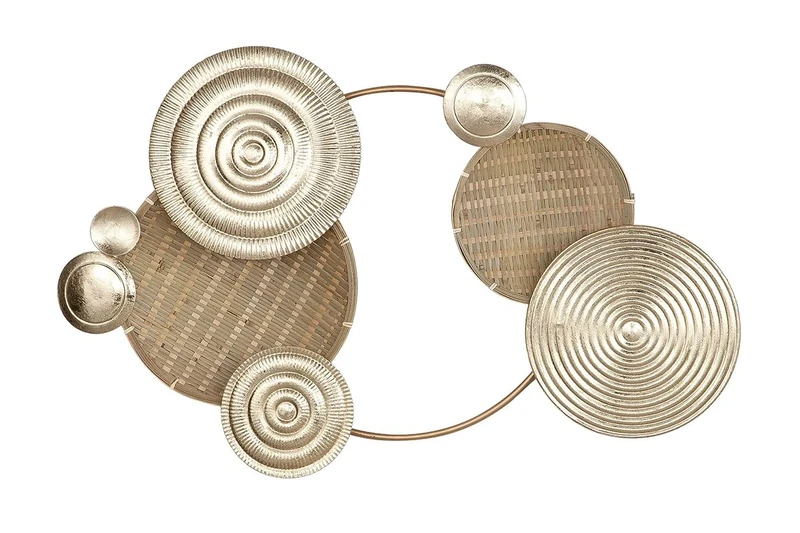 Casablanca Large Wall Decoration XL - Made of Metal - Colour: Natural Tones, Silver-Gold - 52 x 82 cm