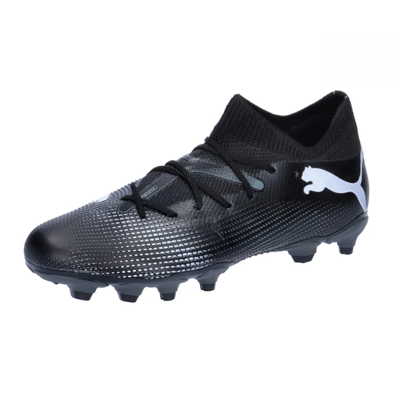 Puma Unisex Youth Future 7 Match Fg/Ag Jr Soccer Shoes, Puma Black-Puma White, 5 UK