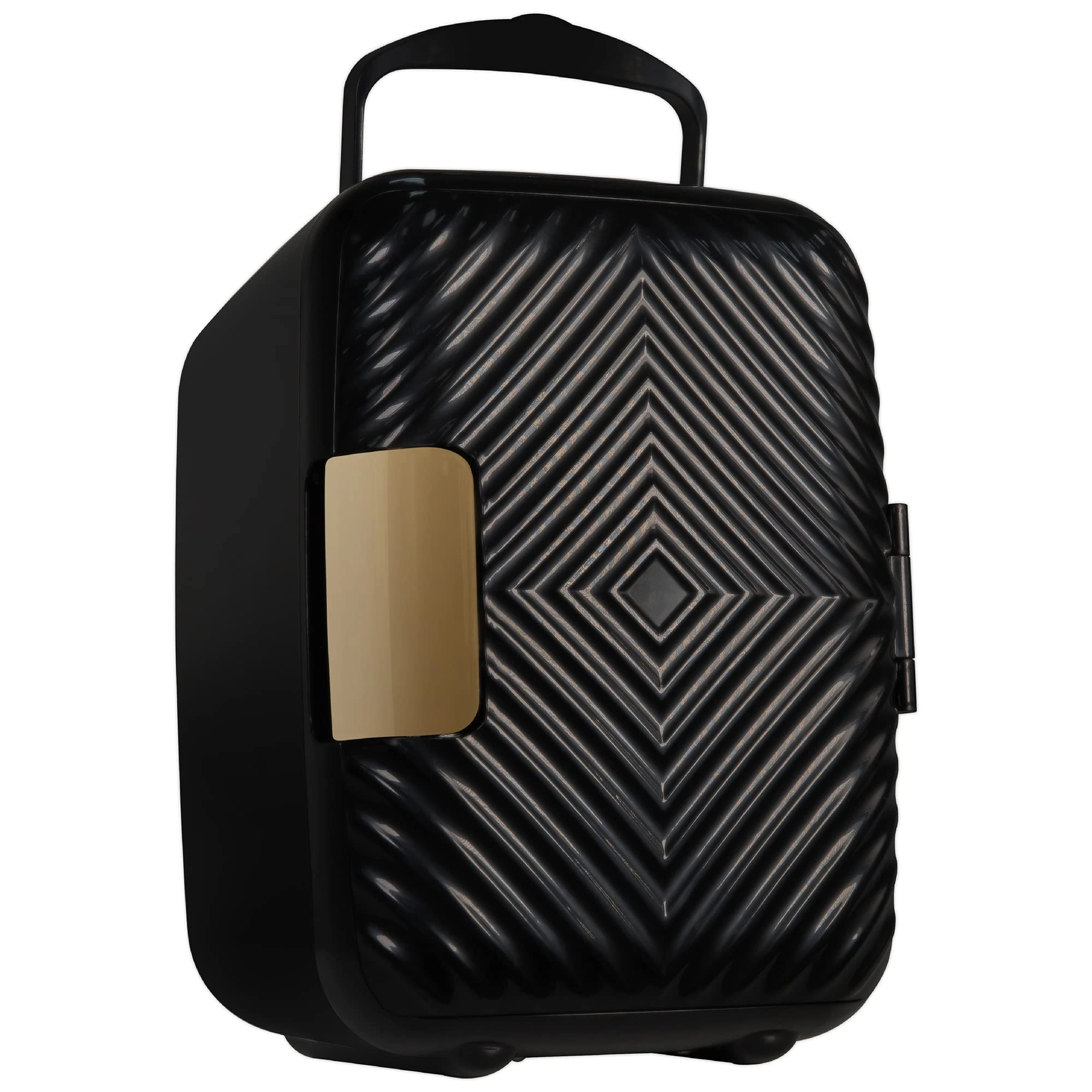 Russell Hobbs 4L/6 Can Portable Mini Cooler & Warmer for Drinks, Cosmetics/Makeup/Skincare, AC/DC Power, Groove Style, Black, For Bedroom, Home, Caravan, Car RH4CLR1001GVB