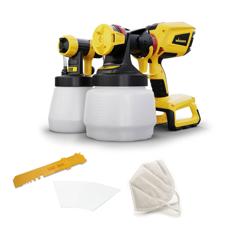 WAGNER battery-powered Paint Sprayer W 600 FLEXiO (Battery and charger are not included) for Wall and Ceiling/Wood and Metal paint - interior and exterior usage, container 1300 ml + 800 ml
