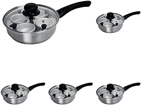 Vogue K891 Egg Poacher, Holds Up To 4 Eggs, 20 cm, 8" Diameter, Silver (Pack of 5)