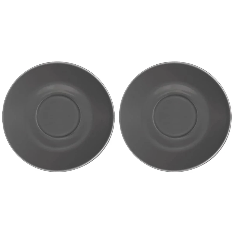 Olympia Cafe Saucers Charcoal Porcelain Coffee Plate Kitchen Restaurant 12pc (Pack of 2)