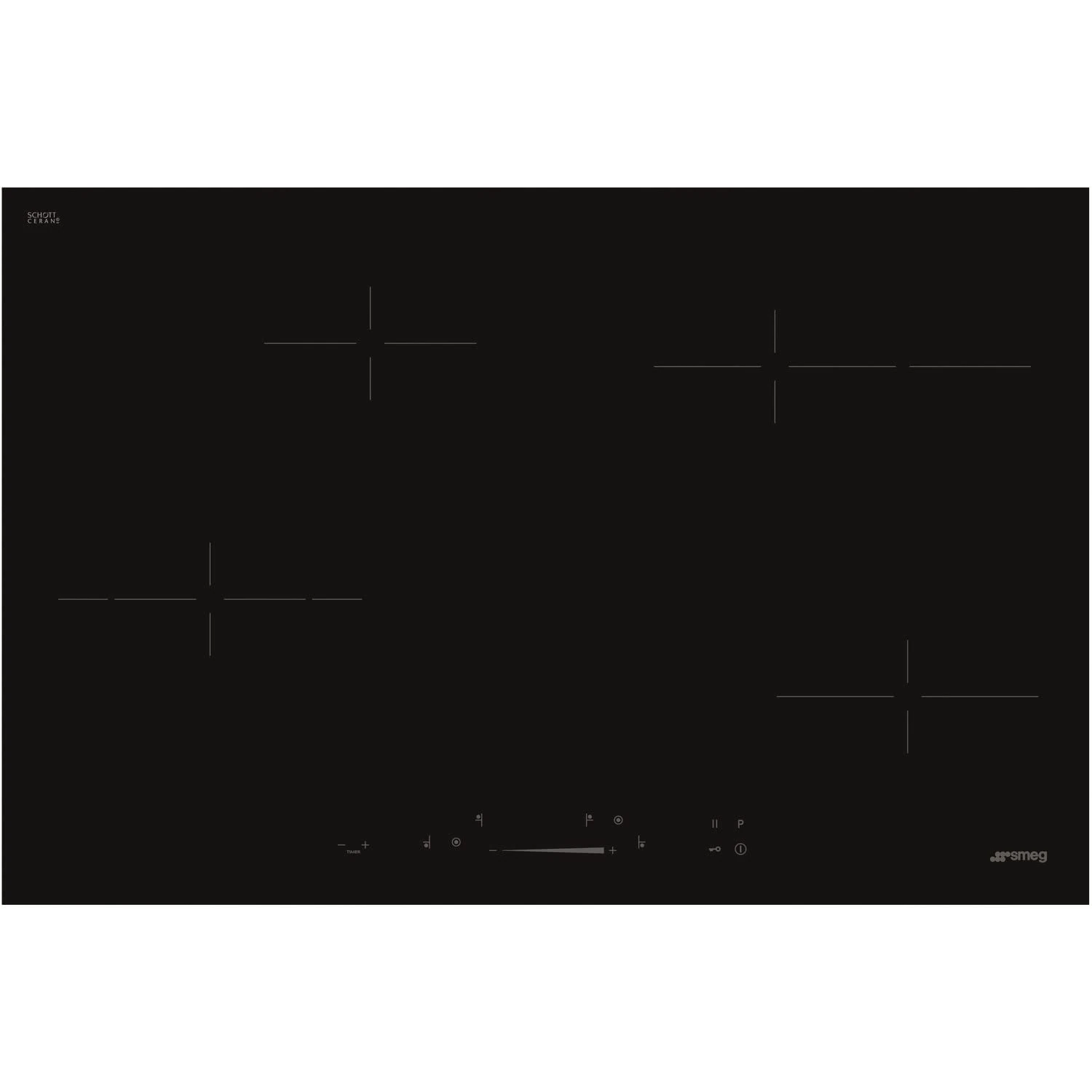 Smeg 77cm Ultra Low Profile 5 Zone Ceramic Hob Black