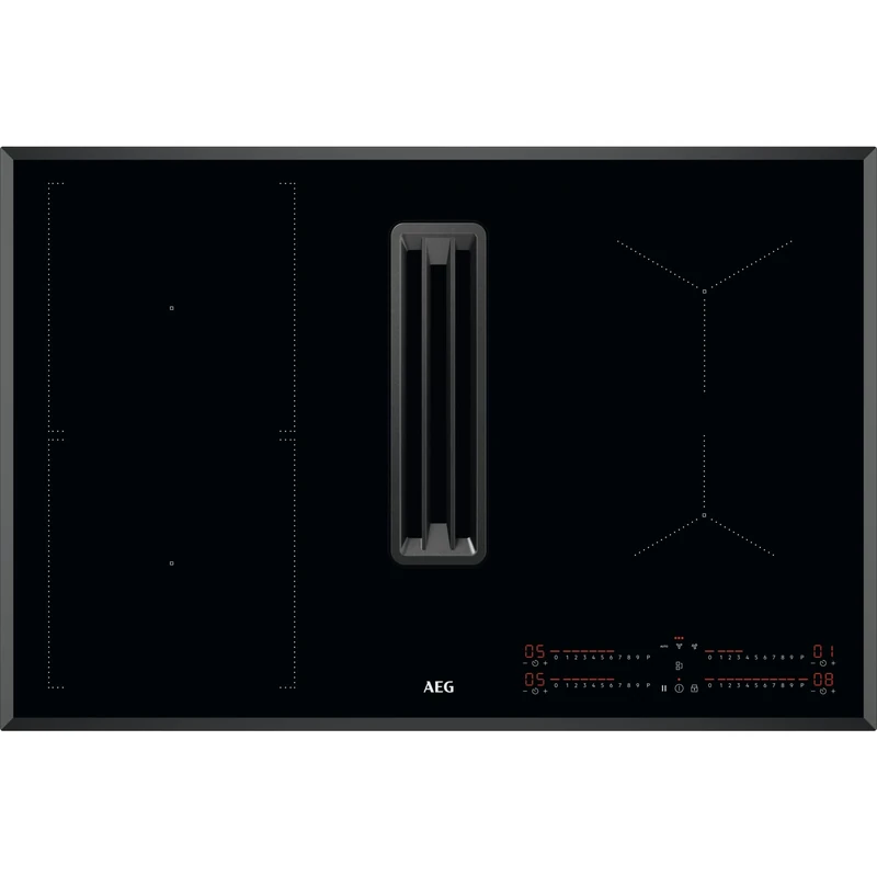 AEG 83cm 4 Zone Venting Induction Hob With Double Bridge Zones - Duct Out Only - Black