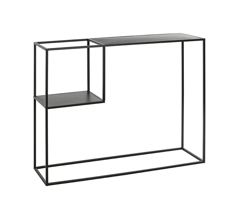 HAKU Möbel Console Black, Metal - Size: W 100 cm X H 80 cm X D 30 cm, Style: Modern