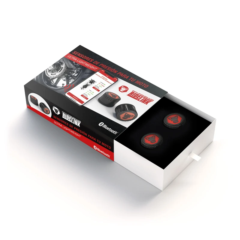 Ridelink RDKS Sensors - Precise Tyre Temperature and Tyre Pressure Monitoring System Motorcycle, 2 x TPMS Tyre Pressure Sensor 3.5 Inch Valve, Bluetooth 5.0, Navigation, Tracking, Route Planning, Made - Image 1