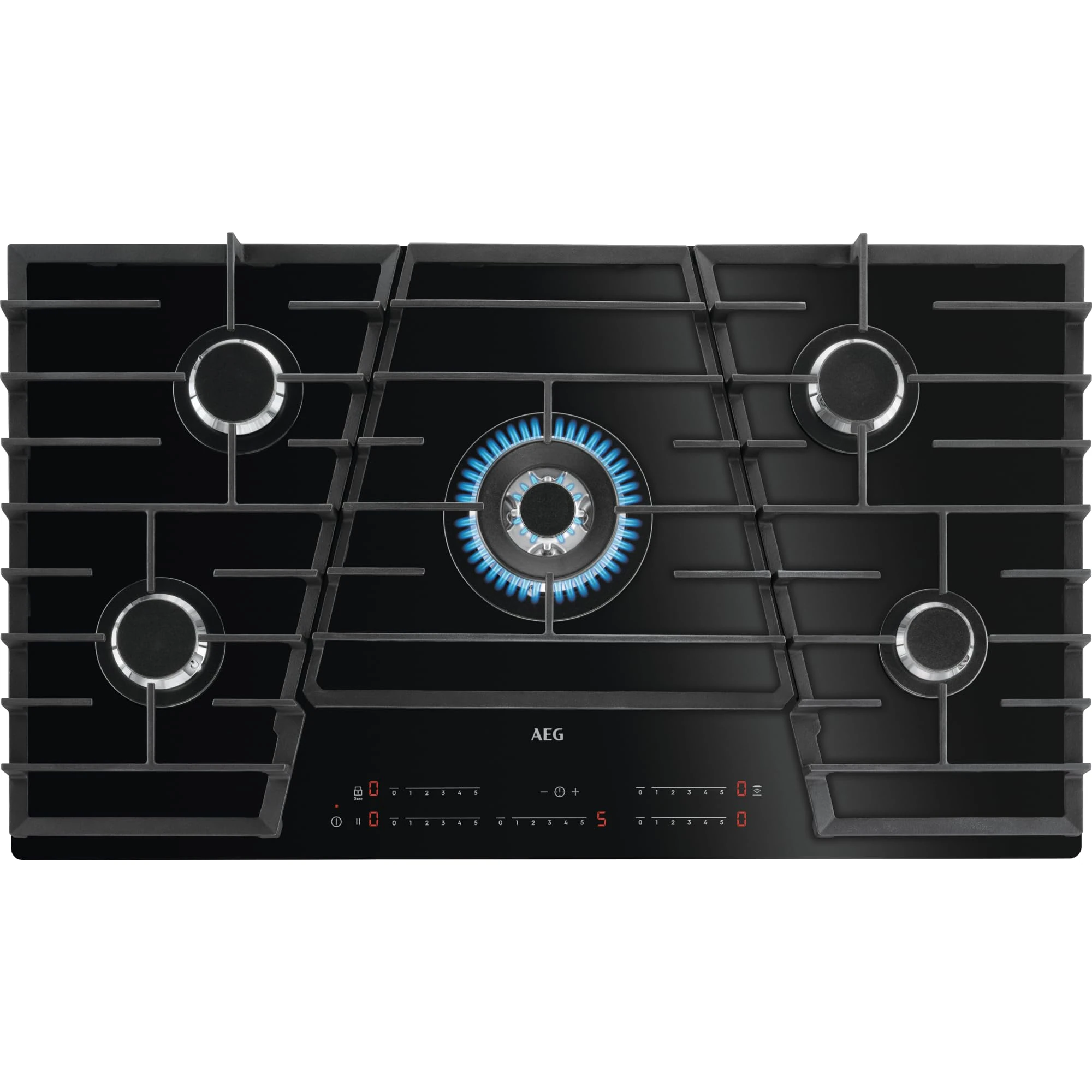 AEG TouchSure 90cm 5 Burner Gas-on-Glass Hob - Black