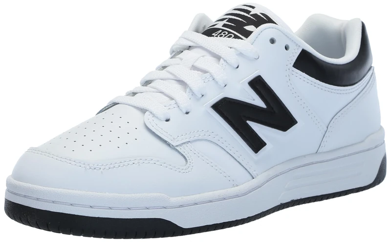 New Balance Men's 480 Shoes, White/Black, 6/M