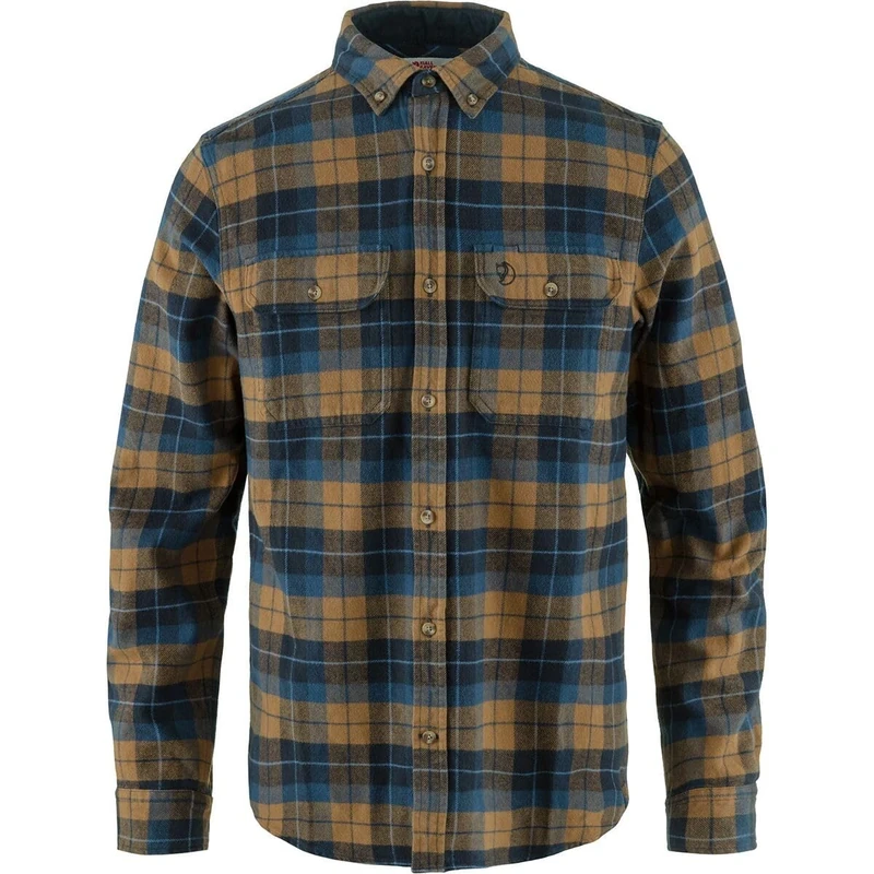 FJALLRAVEN 81373-555-232 Singi Heavy Flannel Shirt M T-Shirt Men's Dark Navy-Buckwheat Brown Size XXXL