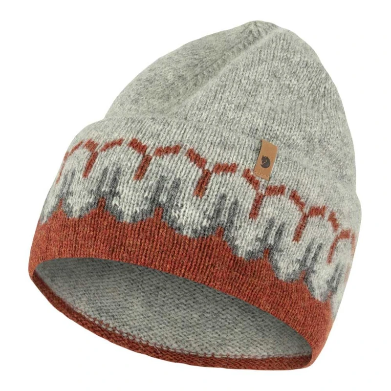 Fjallraven 87167-215-020 Övik Path Knit Beanie/Övik Path Knit Beanie Hat Unisex Autumn Leaf-Grey Size OneSize