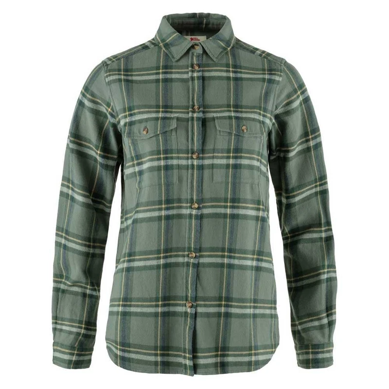Fjallraven 86999-614-679 Övik Heavy Flannel Shirt W Shirt Women's Patina Green-Deep Patina Size S