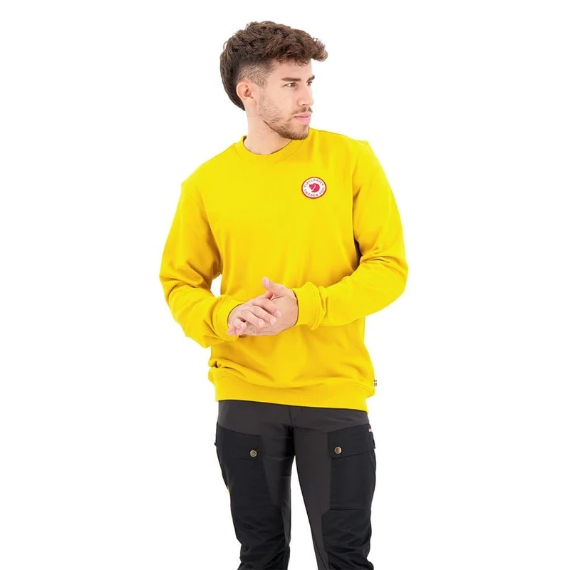 Fjällräven Men's Sweatshirt 1960 Logo Badge Sweater, Colour: Mustard Yellow, Size: 2XL
