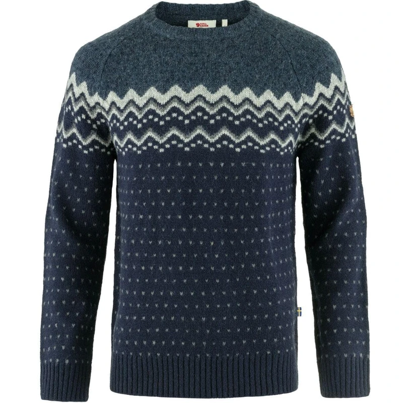 FJALLRAVEN 81829-555-570 Övik Knit Sweater M Sweatshirt Men's Dark Navy-Mountain Blue Size XL - Image 1