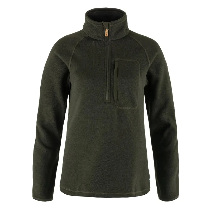 Fjallraven 87155-662 Övik Fleece Half Zip W Sweatshirt Women's Deep Forest Size XS