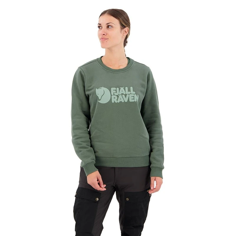 Fjallraven 84143-679-674 Fjällräven Logo Sweater W Sweatshirt Women's Deep Patina-Misty Green Size S