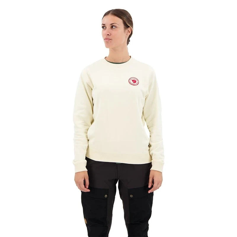 Fjallraven 87230-113 1960 Logo Badge Sweater W / 1960 Logo Badge Sweater W Sweatshirt Women's Chalk White Size M