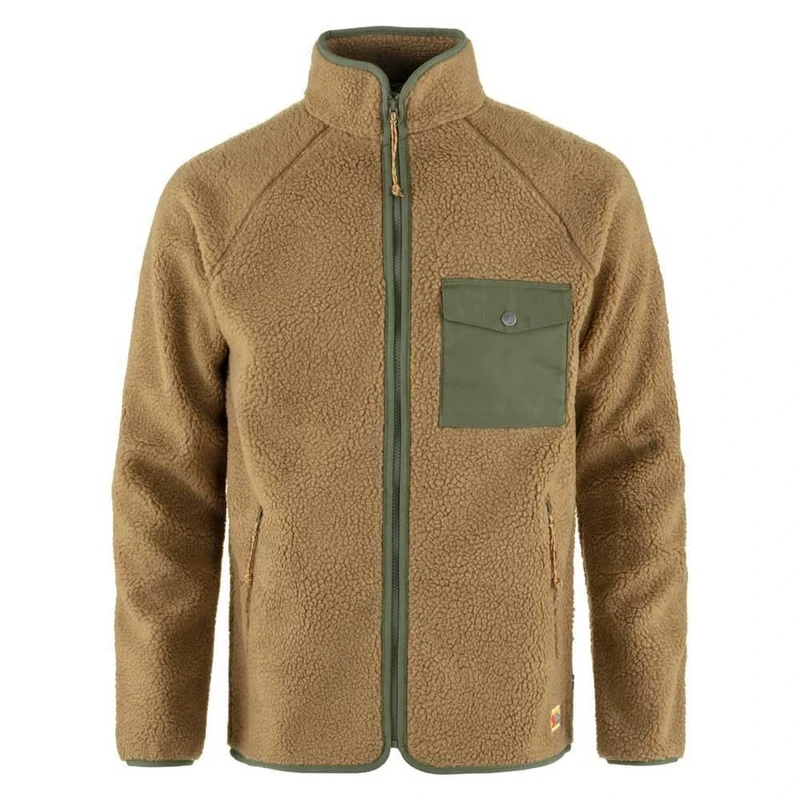 Fjallraven 84158-232-625 Vardag Pile Fleece M/Vardag Pile Fleece M Sweatshirt Men's Buckwheat Brown-Laurel Green Size M