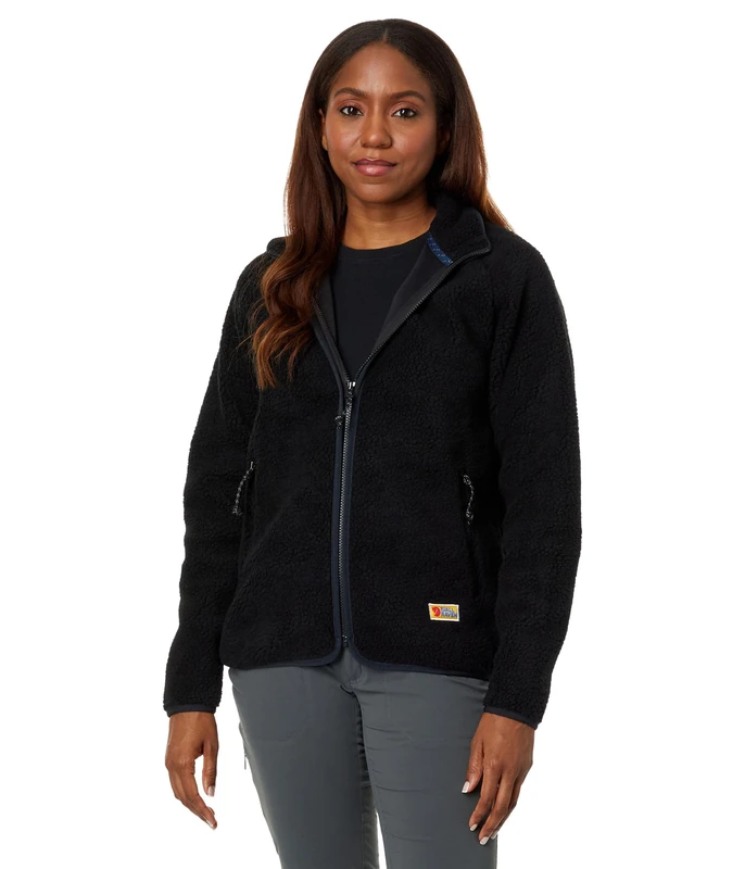 Fjallraven 84789-550 Vardag Pile Fleece W/Vardag Pile Fleece W Sweatshirt Women's Black Size L
