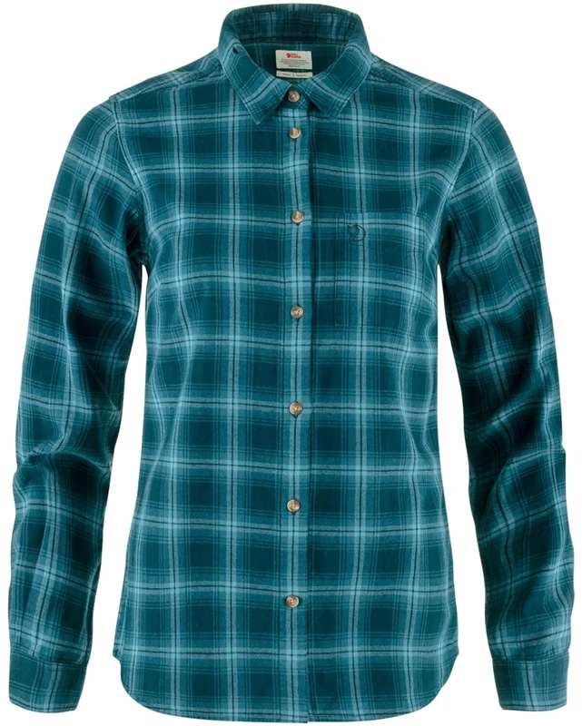 Fjallraven 89833-555-534 Övik Flannel Shirt W Shirt Women's Dark Navy-Indigo Blue Size M