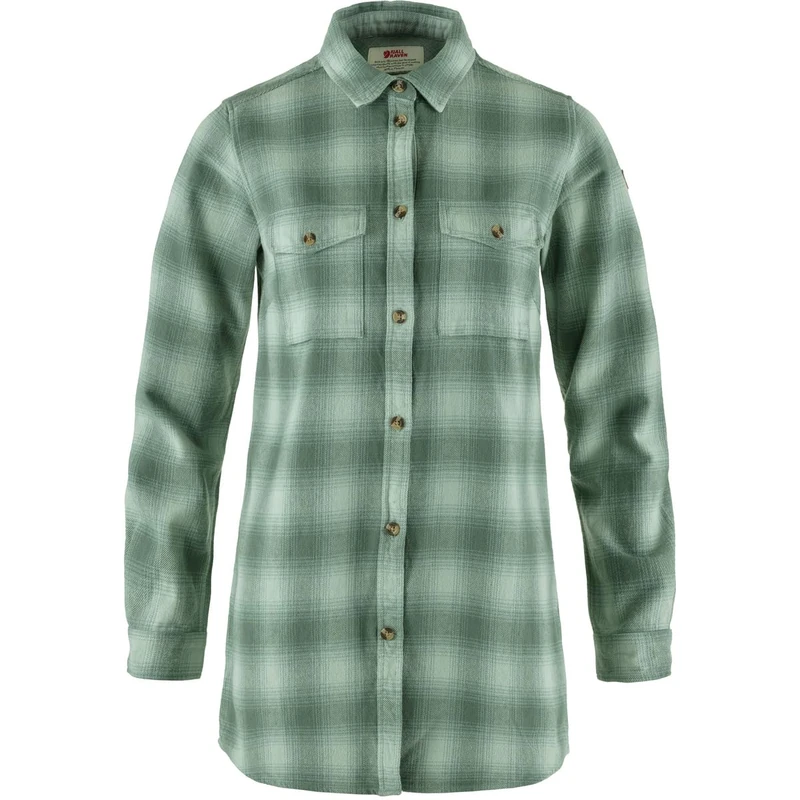 Fjallraven 87120-674-614 Övik Twill Shirt LS W T-Shirt Women's Misty Green-Patina Green Size XL